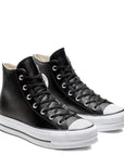 Converse Women's Chuck Taylor All Star Lift Leather High in Black/White