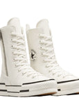 Converse Women's Chuck 70 Plus X-Hi High Top in Egret/Egret/Black