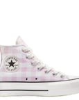 Converse Women's Chuck Taylor All Star Lift Platform High Gingham in Vintage White/Summit Pink