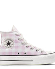 Converse Women's Chuck Taylor All Star Lift Platform High Gingham in Vintage White/Summit Pink