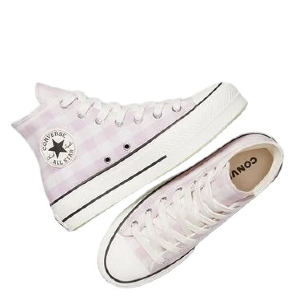 Converse Women&#39;s Chuck Taylor All Star Lift Platform High Gingham in Vintage White/Summit Pink