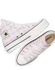 Converse Women's Chuck Taylor All Star Lift Platform High Gingham in Vintage White/Summit Pink