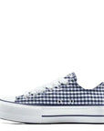 Converse Women's Chuck Taylor All Star Lift Platform Low Gingham in Obsidian/White/Vintage White