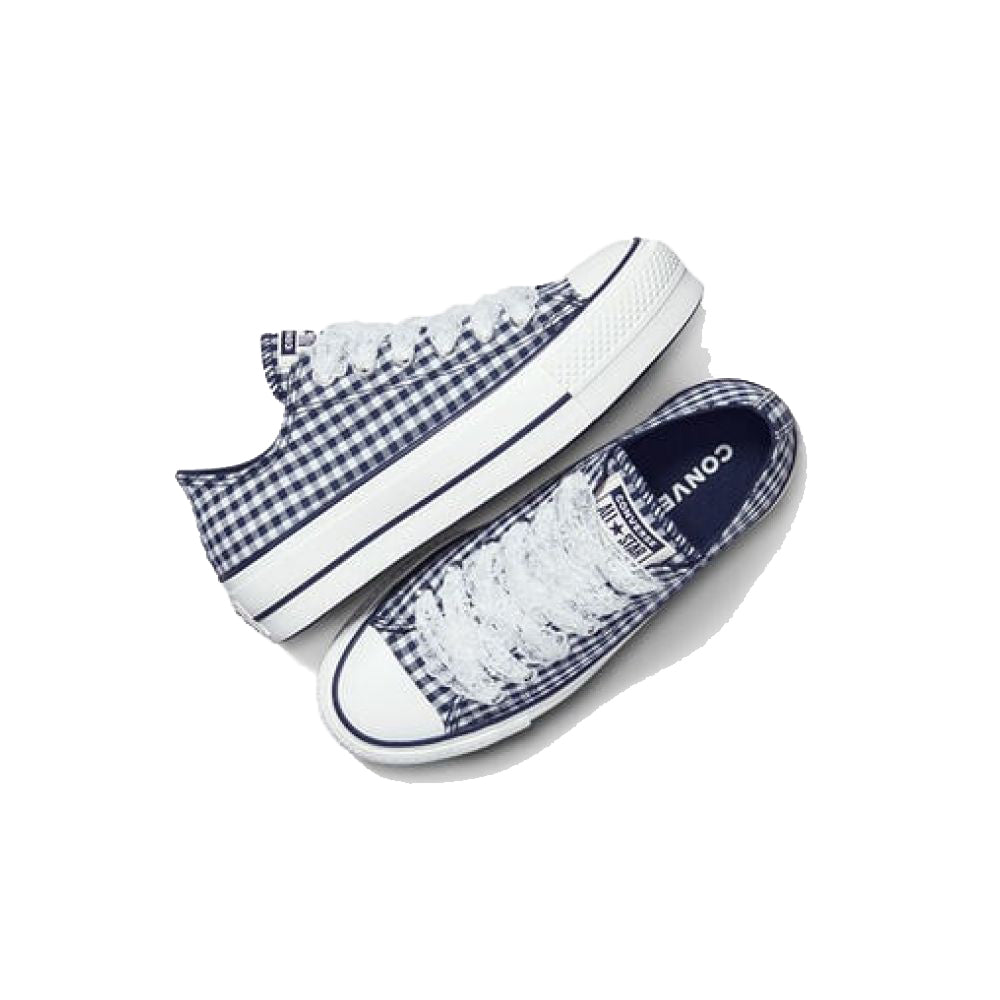 Converse Women&#39;s Chuck Taylor All Star Lift Platform Low Gingham in Obsidian/White/Vintage White