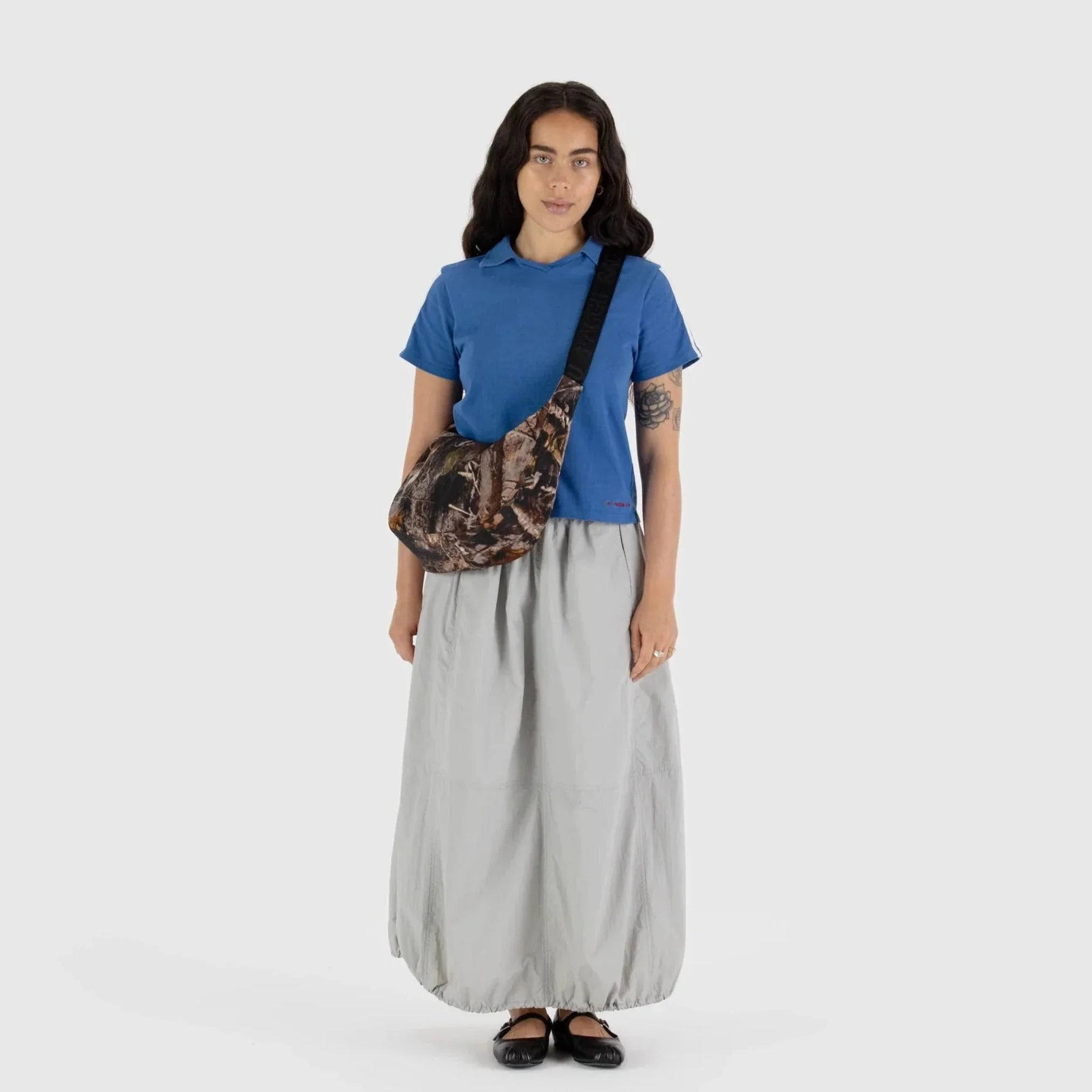 Baggu Medium Nylon Crescent Bag in Photo Forest