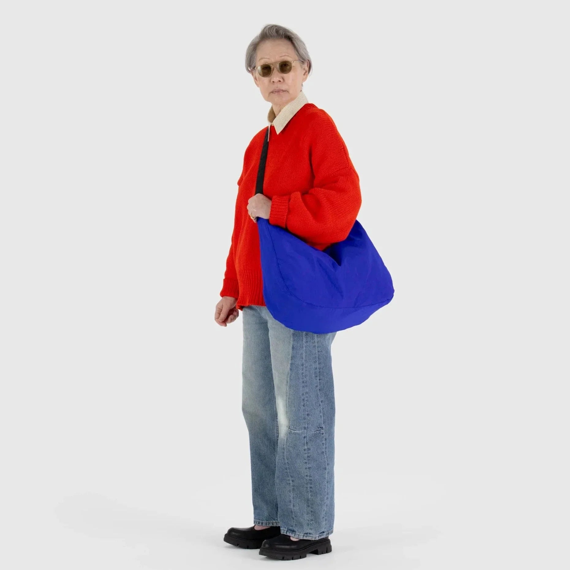 Baggu Large Nylon Crescent Bag in Lapis