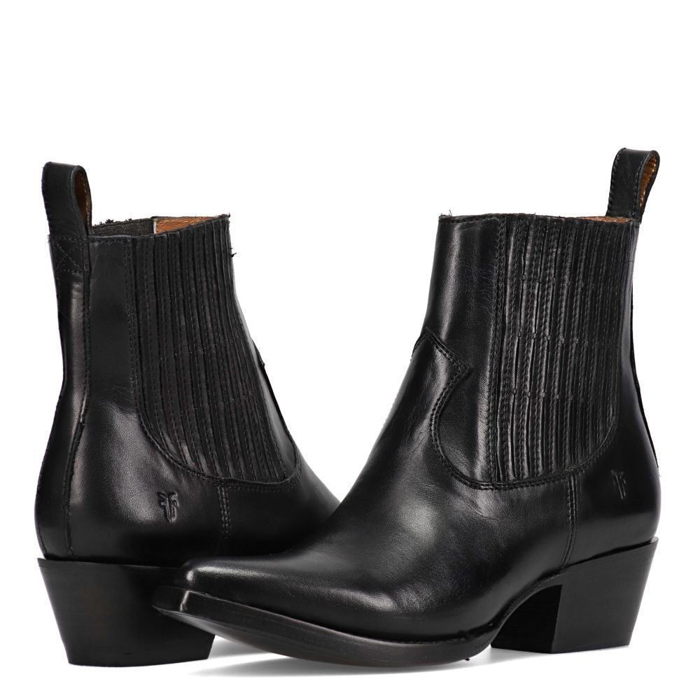 Frye Women&#39;s Sacha Chelsea in Black/Polished Soft Full Grain