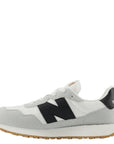 New Balance Youth in 237 in White with Black