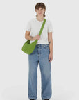 Baggu Medium Nylon Crescent Bag in Green Juice