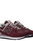 New Balance Men's 574v3 in Burgundy with White