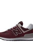 New Balance Men's 574v3 in Burgundy with White