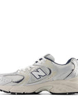 New Balance Youth 530 in Summer Fog with Nimbus Cloud and NB Navy