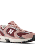 New Balance Women's 530 in Pink Moon with Washed Burgundy, Harbor Grey and Macadamia Nut