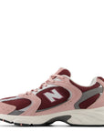 New Balance Women's 530 in Pink Moon with Washed Burgundy, Harbor Grey and Macadamia Nut