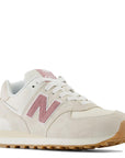 New Balance Women's 574 in Linen with Rosewood