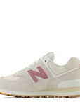 New Balance Women's 574 in Linen with Rosewood