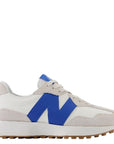 New Balance Women's 327 in Moonbeam with Blue Oasis