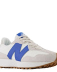 New Balance Women's 327 in Moonbeam with Blue Oasis