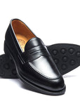 Solovair Penny Loafer in Black Hi-Shine