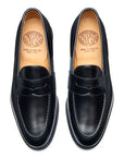 Solovair Penny Loafer in Black Hi-Shine