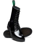 Solovair 11 Eye Astronaut Boot in Black Hi-Shine