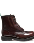 Solovair 8 Eye Derby Boot in Burgundy Rub-Off