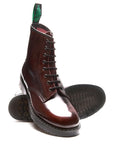 Solovair 8 Eye Derby Boot in Burgundy Rub-Off