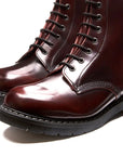 Solovair 8 Eye Derby Boot in Burgundy Rub-Off