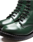 Solovair 8 Eye Derby Boot in Green Hi-Shine