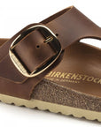 Birkenstock Women's Gizeh Big Buckle Leather in Cognac