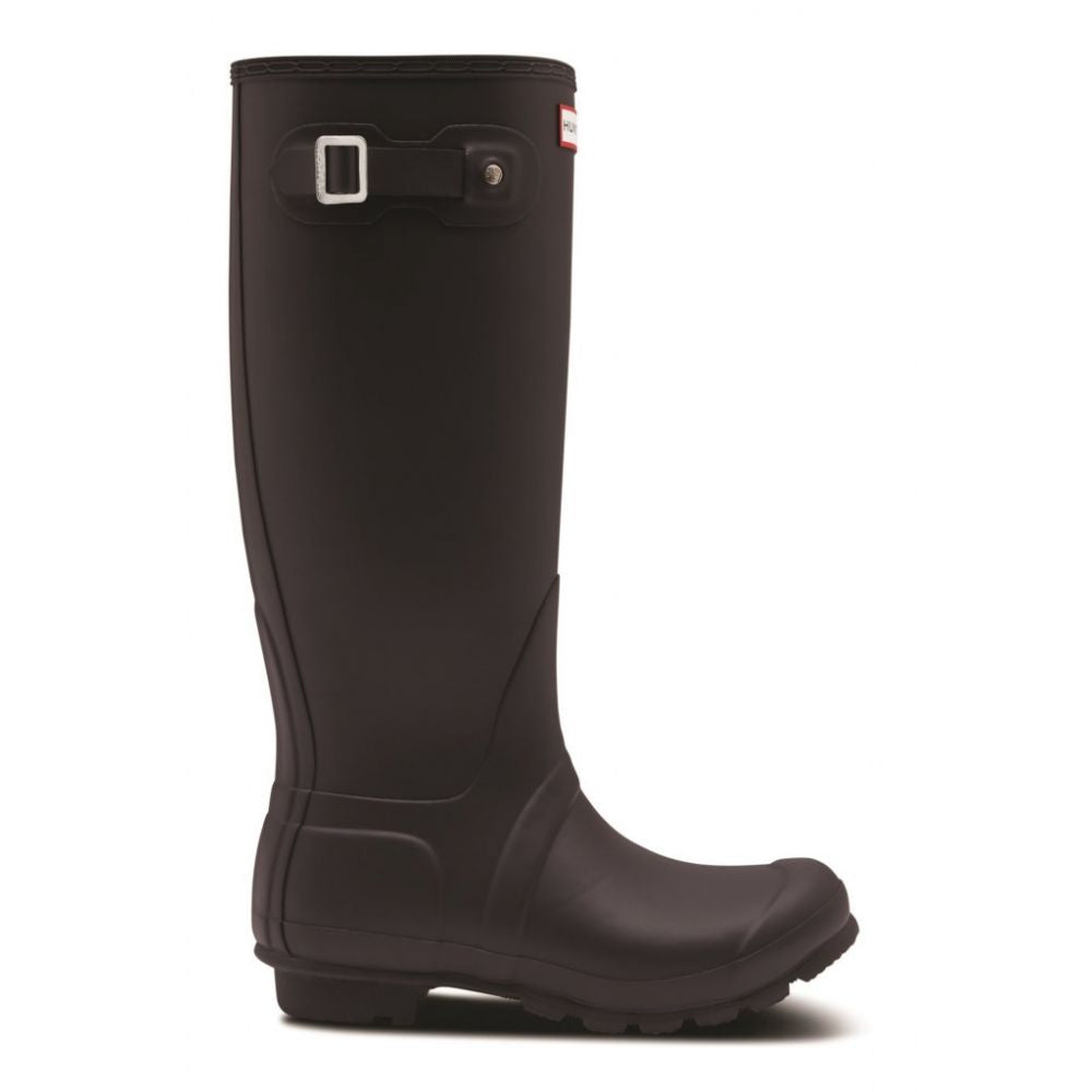 Noel Buckle Detailed Tall Boot in Black Caviar - Get great deals