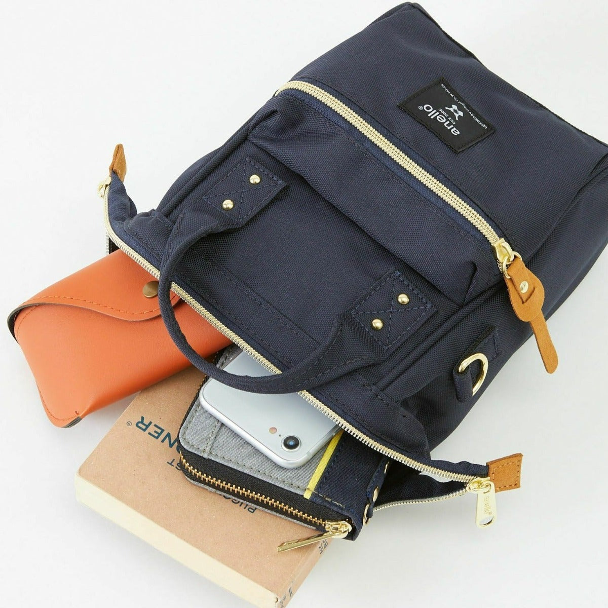 Anello Cross Bottle Micro Bag in Navy