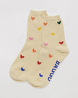 Baggu Crew Sock in Hearts