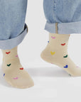 Baggu Crew Sock in Hearts