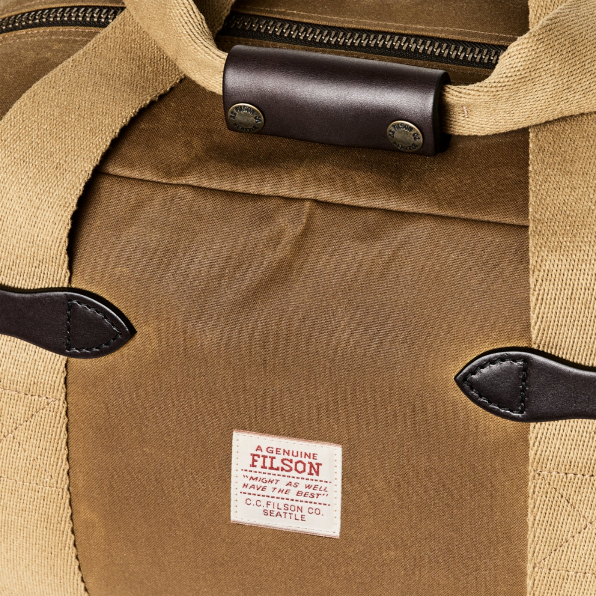 Filson Tin Cloth Small Duffle Bag in Dark Tan