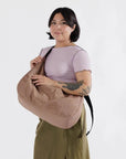 Baggu Large Nylon Crescent Bag in Cocoa