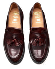 Solovair Tassel Loafer in Burgundy Rub-Off