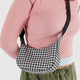 Baggu Small Nylon Crescent Bag in Black &amp; White Gingham