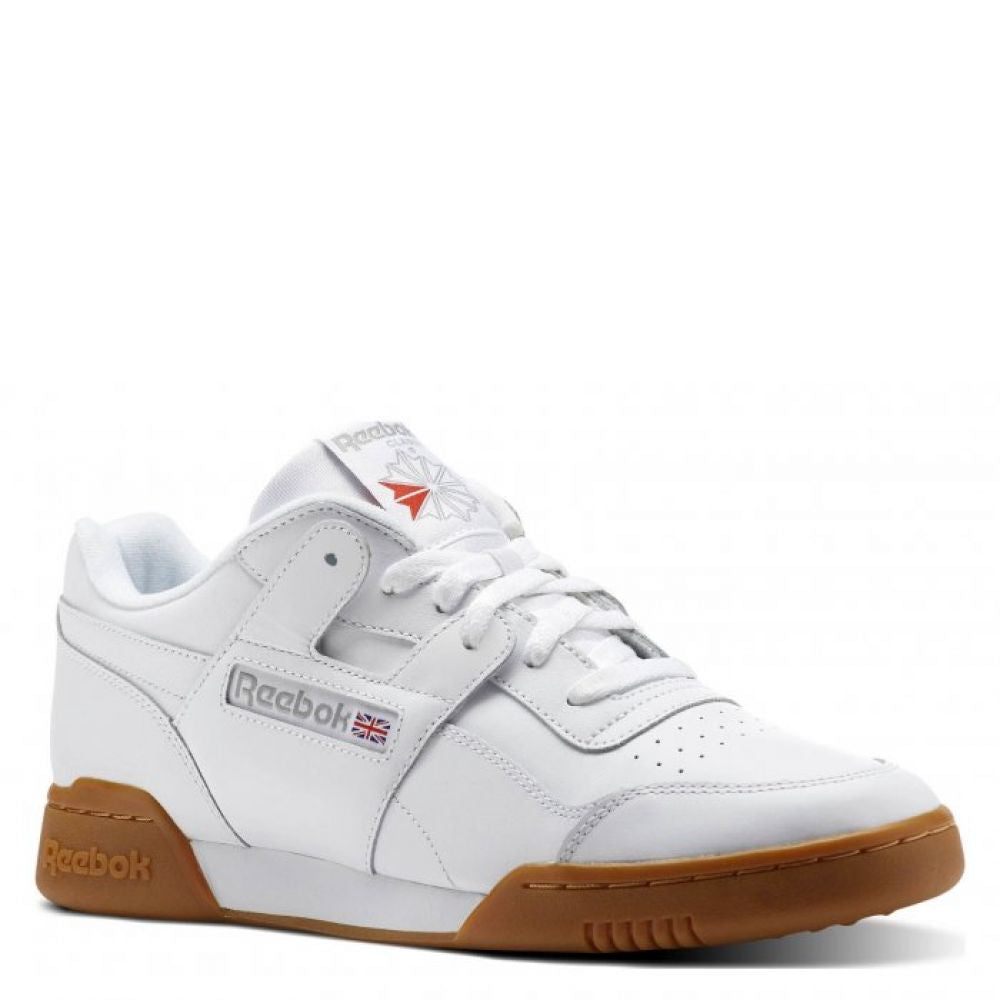 Reebok Men's Workout Plus in White/Carbon/Classic Red | Getoutside Shoes