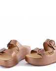 Lemon Jelly Women's Gaia Platform Slides in Brown