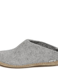 Glerups Open Heel Leather Sole in Grey