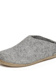 Glerups Open Heel Leather Sole in Grey