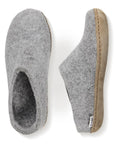 Glerups Open Heel Leather Sole in Grey