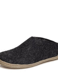 Glerups Open Heel Leather Sole in Charcoal