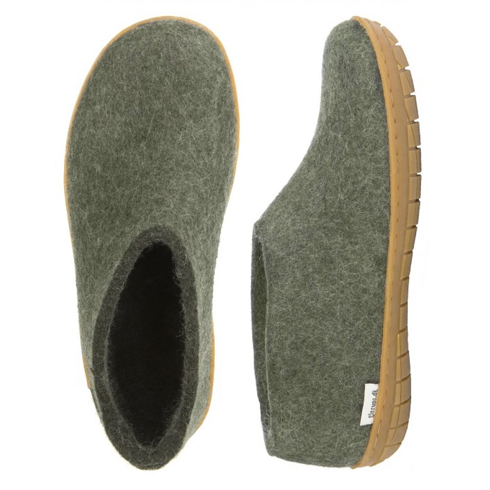 Glerups Shoe Natural Rubber Sole in Forest