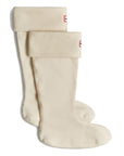 Hunter Recycled High Boot Socks with Cuff in White Hunter