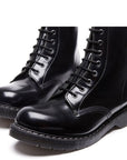 Solovair 11 Eye Derby Boot in Black Hi-Shine