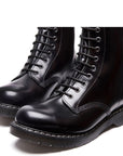 Solovair 8 Eye Derby Boot in Black Hi-Shine