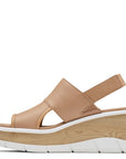 Sorel Women's Joanie III Slingback Wedge Sandal in Honest Beige/White